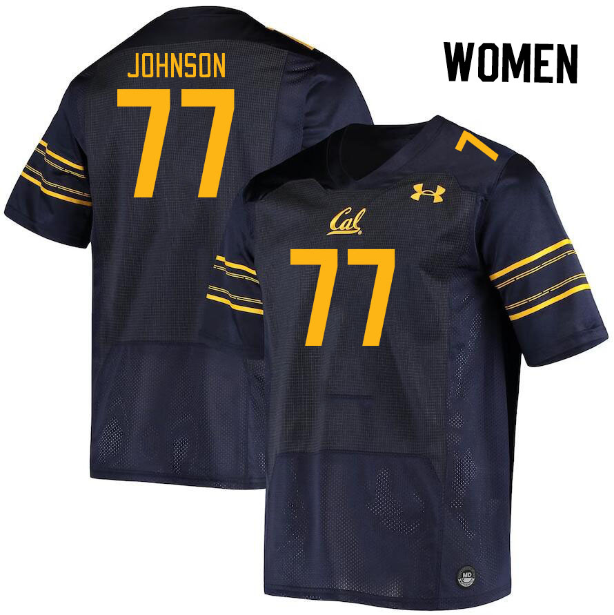 Women #77 Everett Johnson California Golden Bears College Football Jerseys Stitched Sale-Navy - Click Image to Close
